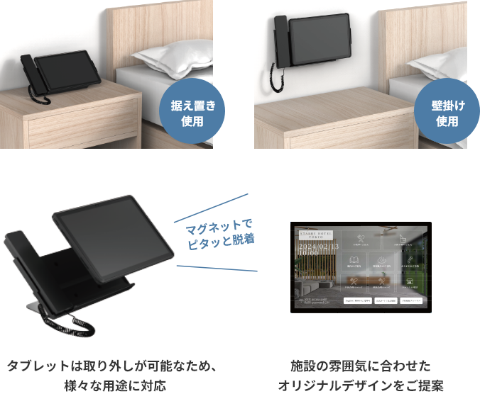 据え置きと壁掛けの2WAYの設置が可能